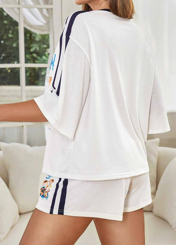 Біла всесезон піжама (футболка, шорти) футболка + шорти SHEIN