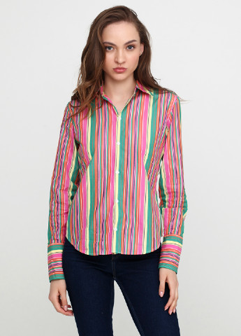 Розово-лиловая кэжуал рубашка в полоску Ralph Lauren