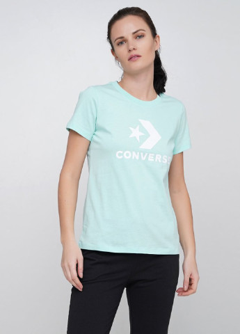 Светло-бирюзовая летняя футболка Converse Star Chevron Tee