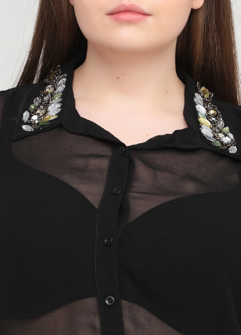 Чёрная летняя блуза AX Paris