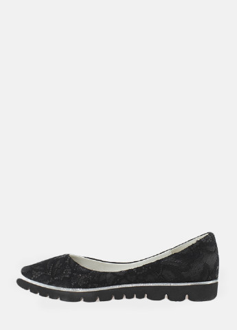 Жіночі балетки rf215-10 чорний Favi | чорні квіткові текстиль, натуральна шкіра (251379685)