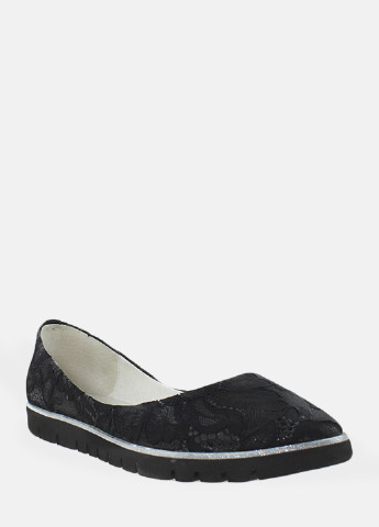 Жіночі балетки rf215-10 чорний Favi | чорні квіткові текстиль, натуральна шкіра (251379685)