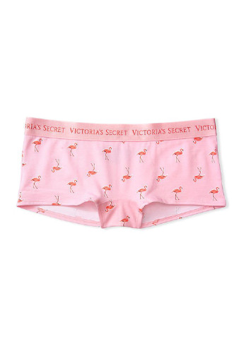 Трусики Victoria's Secret трусики-шорты рисунки розовые повседневные трикотаж, хлопок