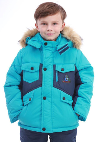 Бірюзовий зимній костюм дитячий зимовий канва zaleksa хлопчик бірюза брючний Zabavka зимний костюм