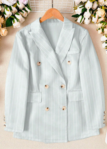 Серебряный женский жакет SHEIN однотонный - демисезонный