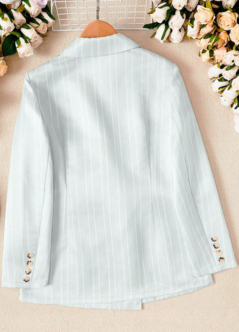 Серебряный женский жакет SHEIN однотонный - демисезонный