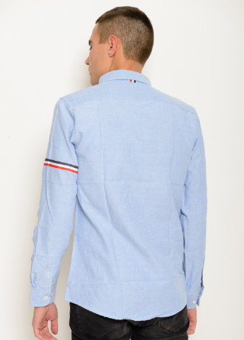 Голубой кэжуал рубашка однотонная Issa с длинным рукавом