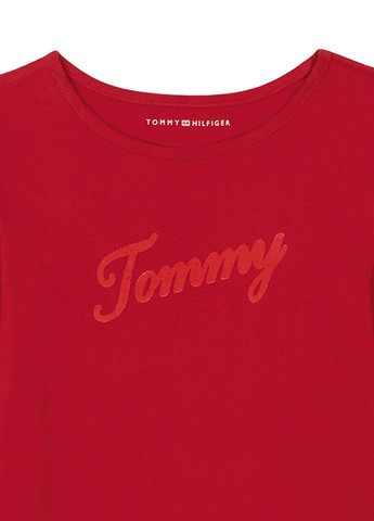 Красный демисезонный кэжуал лонгслив Tommy Hilfiger с логотипом