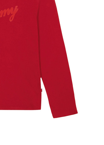 Красный демисезонный кэжуал лонгслив Tommy Hilfiger с логотипом