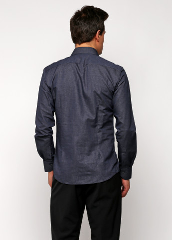 Темно-синяя кэжуал рубашка в полоску Valentino с длинным рукавом