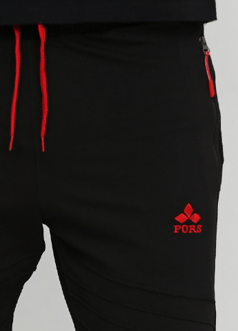 Штани FORS джогери логотипи чорні спортивні