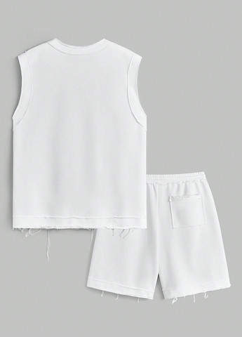 Білий демісезонний костюм (майка, шорти) з шортами SHEIN