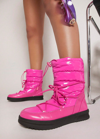 Фуксия ботильоны SHEIN со шнуровкой