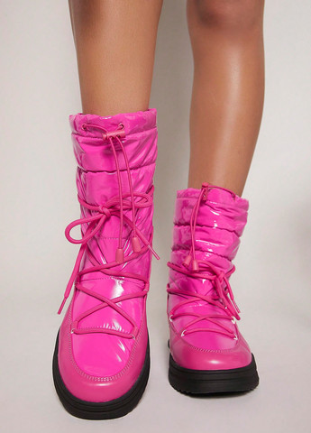 Фуксия ботильоны SHEIN со шнуровкой