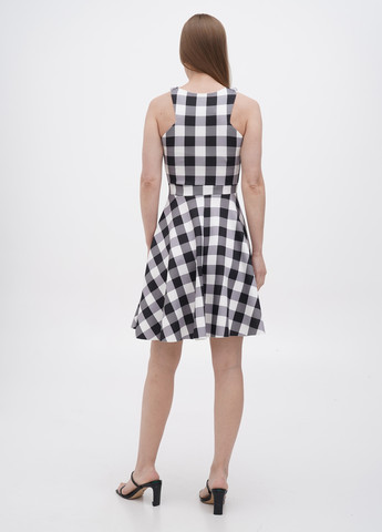 Черно-белое кэжуал платье клеш Gossip в клетку