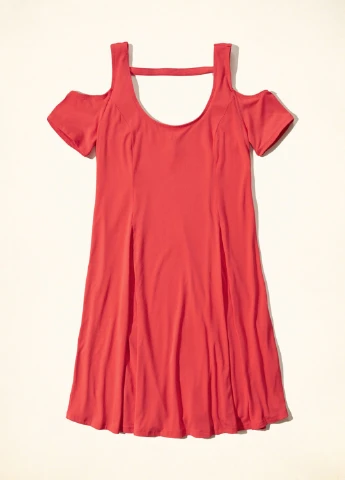 Коралловое кэжуал платье Hollister
