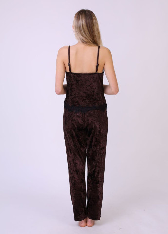 Темно-коричневая всесезон пижама (топ, брюки) топ + брюки Serenade