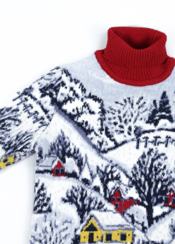 Красный зимний свитер для мальчика красный теплый зимний принт Pulltonic Прямая