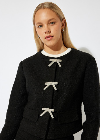 Черный женский жакет KOTON однотонный - демисезонный