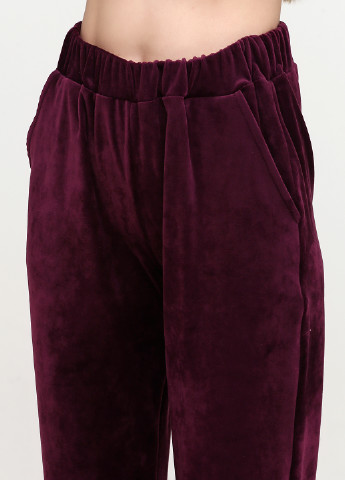 Костюм (світшот, брюки) VL однотонний пурпурний спортивний поліестер, велюр