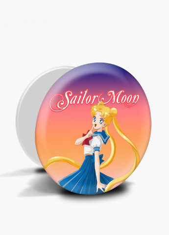 Попсокет (Popsockets) тримач для смартфону Сейлор Мун (Sailor Moon) (8754-2928) Чорний MobiPrint (229014753)