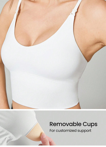 Белый топ бюстгальтер SHEIN без косточек полиамид