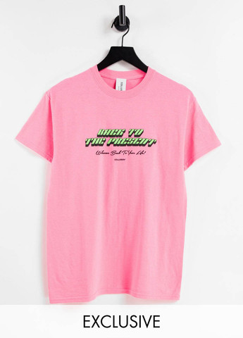 Розовая летняя футболка Collusion