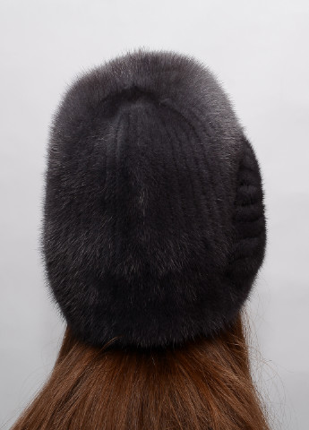 Зимова жіноча норкова шапка з в'язаного хутра Меховой Стиль лобик (199429277)