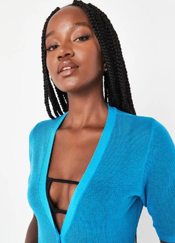 Голубое кэжуал платье Missguided однотонное