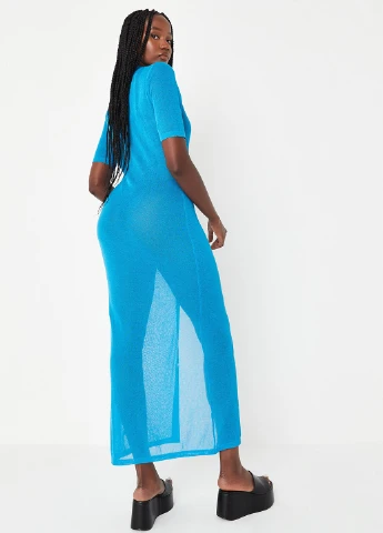 Голубое кэжуал платье Missguided однотонное