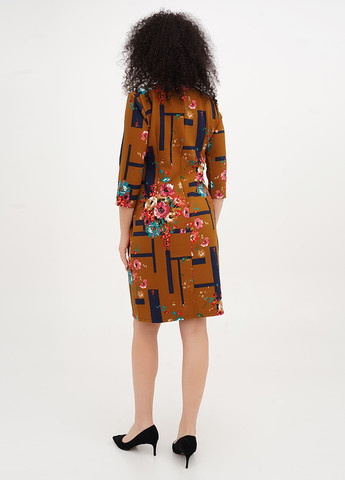 Гірчична кежуал сукня футляр Imperial з абстрактним візерунком