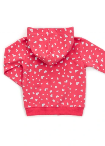 Коралловый демисезонный спортивный костюм с сердечками (14427-86g-coral) Breeze