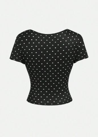 Черная летняя футболка SHEIN