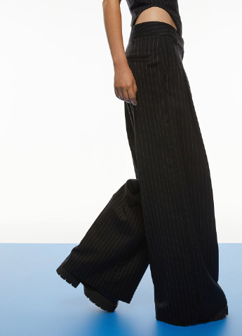 Черные кэжуал демисезонные палаццо брюки H&M Studio