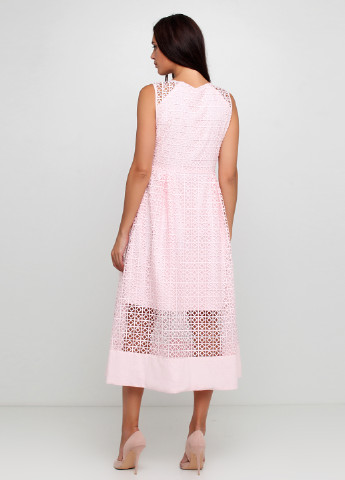 Светло-розовое кэжуал платье клеш STSTUDIO однотонное