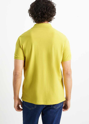 Желтая футболка-поло для мужчин C&A однотонная