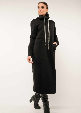 Черное кэжуал платье катарина пл 3320 черный Ри Мари однотонное