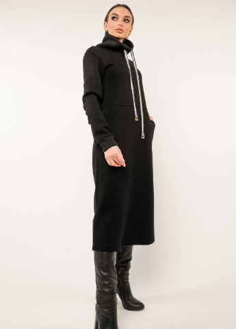 Черное кэжуал платье катарина пл 3320 черный Ри Мари однотонное