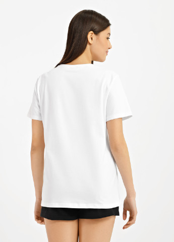 Белая всесезон пижама женская футболка + шорты Роза