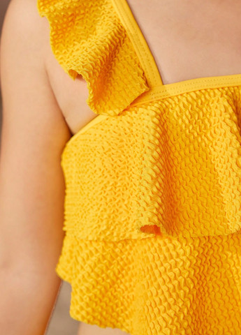 Желтый летний купальник (топ, трусики) топ, раздельный SHEIN