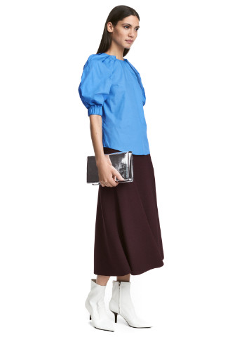 Сливовая кэжуал однотонная юбка H&M миди
