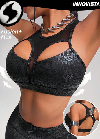 Чёрный топ бюстгальтер SHEIN без косточек полиэстер