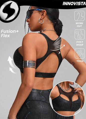 Чёрный топ бюстгальтер SHEIN без косточек полиэстер