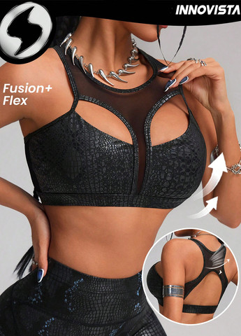 Чёрный топ бюстгальтер SHEIN без косточек полиэстер