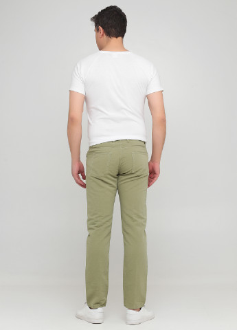 Оливковые кэжуал демисезонные зауженные брюки Massimo Dutti