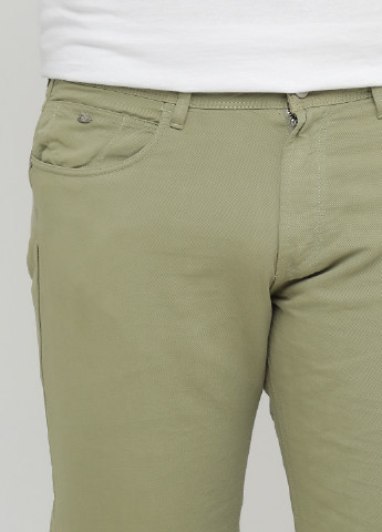 Оливковые кэжуал демисезонные зауженные брюки Massimo Dutti