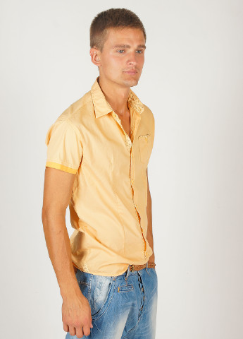 Желтая кэжуал рубашка однотонная Primo Emporio