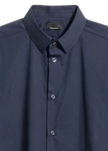 Синяя рубашка однотонная H&M