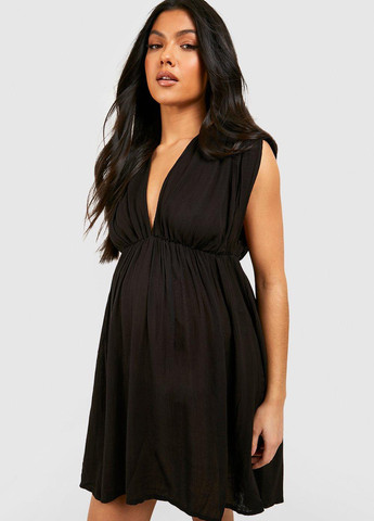 Чорна кежуал сукня в стилі армпір Boohoo однотонна