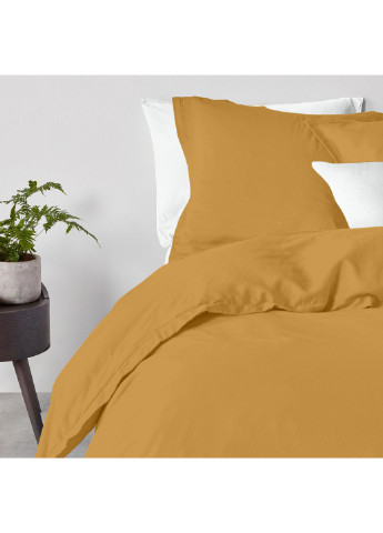 Комплект полуторної постільної білизни RANFORS MUSTARD SNOWFLAKES GREY White (2 наволочки 50х70 у подарунок) Cosas (251281565)